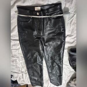 Wilfred Shiny Black Leather Jeggings